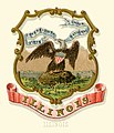 Image 15The coat of arms of Illinois as illustrated in the 1876 book State Arms of the Union by Louis Prang. Image credit: Henry Mitchell (illustrator), Louis Prang & Co. (lithographer and publisher), Godot13 (restoration) (from Portal:Illinois/Selected picture)