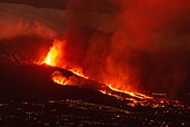 Cumbre Vieja erupting