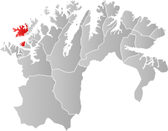 Lage der Kommune in der Provinz Finnmark