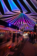 Le pont Aristide-Briand lors des Lumières de Laval en 2008.