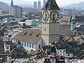 St. Peter as seen from Grossmünster church tower