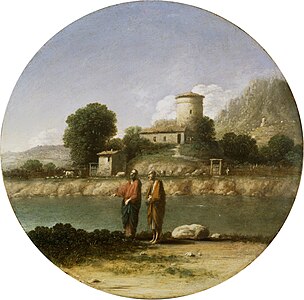 Paysage avec le Christ et saint Jean-Baptiste (1638), Édimbourg, Galerie nationale d'Écosse.