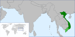 Lokasi Kekaisaran Vietnam di Asia Tenggara