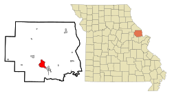 Location of Troy, Missouri