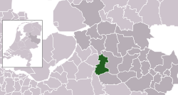 Highlighted position of Olst-Wijhe in a municipal map of Overijssel