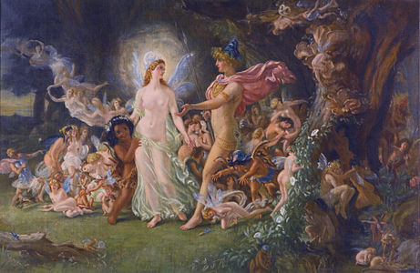 Titania kaj Oberon - Sir Joseph Noel Paton, 1849.