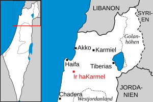 Lage von Ir haKarmel in Israel