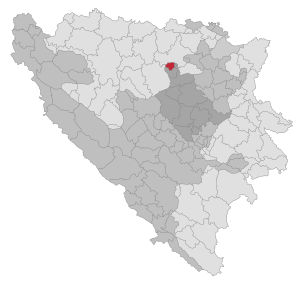 Lage der Gemeinde Usora (Gemeinde) in Bosnien und Herzegowina (anklickbare Karte)