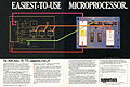 A 1975 advertisement for the Signetics 2650 processor, advertising its ease of use. Note that ease of use referred to implementing the hardware, with less attention paid to software.