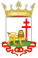 European depiction of the symbol of Ethiopia, a lion holding a patriarchal cross