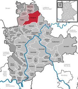 Läget för Burgsinn i Landkreis Main-Spessart