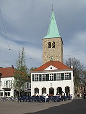 Dorsten, centrum met de St.- Agathakerk en het voormalige stadhuis