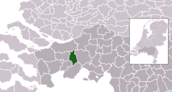 Highlighted position of Etten-Leur in a municipal map of North Brabant