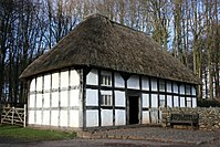 A half-timbered farmhouse in Wales