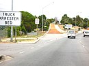 Great Eastern Highway approaching the truck arrester bed near the bottom of Greenmount Hill