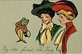 Image 26"My Old Friend Dr. Frog". Promotional postcard for "Frog In Your Throat" Company throat medicine (from Frogs in culture)