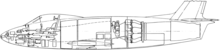 cross section drawing of the North American YF-93A