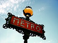 Kandelaber Typ Val d'Osne mit Kurzform METRO in Paris Originalentwurf etwa 1909