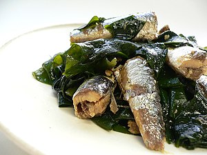 Japanese wakame with sardines