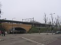 Perrons op een viaduct