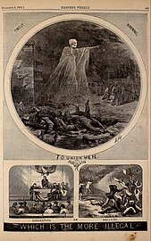 "Timely warning to Union men – The New Orleans Convention or Massacre - Which is more illegal?" (Harper's Weekly, September 8, 1866)