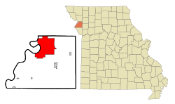 Location of St. Joseph in Missouri