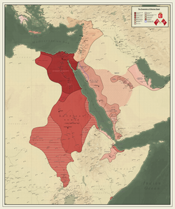 Map of Egypt with the Egyptian Sudan in the south