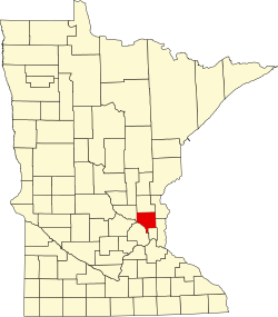 Karte von Anoka County innerhalb von Minnesota