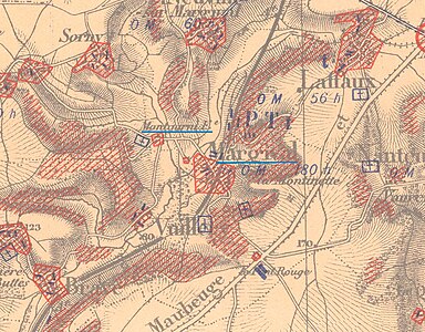 La carte des régions dévastées établie à l'issue de la guerre.