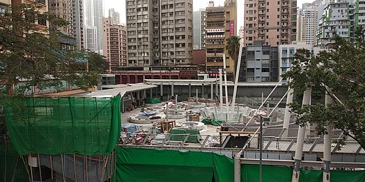 重建中的西樓角花園（2019年2月8日攝）