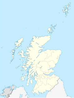 Mapa konturowa Szkocji, na dole znajduje się punkt z opisem „Lochgilphead”