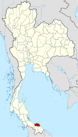 แผนที่ประเทศไทย จังหวัดปัตตานีเน้นสีแดง