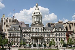 Vue du City Hall de Baltimore.