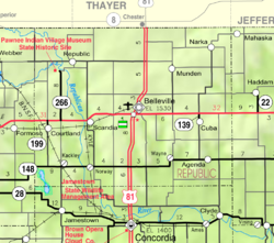 KDOT map of Republic County (legend)