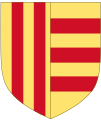 Joan I d'Empúries (c.1338-1398), el senyal reial amb brisura partida de les armes d'Empúries