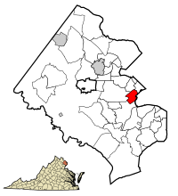 Location of Lincolnia in Fairfax County, Virginia