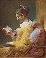 A Young Girl Reading, or The Reader. Jean-Honoré Fragonard, c. 1776, 32" × 25 1/2" National Gallery of Art, Washington, D.C.