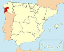 Ligging van Pontevedra in Spanje