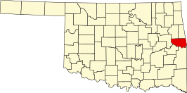 Locatie van Sequoyah County in Oklahoma