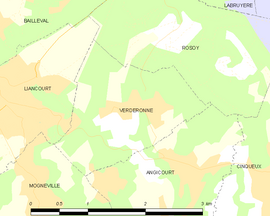 Mapa obce Verderonne