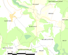 Poziția localității Blaisy-Haut