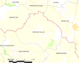 Mapa obce Pergain-Taillac