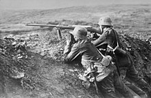 Imperial German Army soldiers firing a Mauser 1918 T-Gewehr