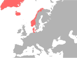 Map of Denmark–Norway, c. 1780