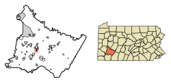 Location of South Greensburg in Westmoreland County, Pennsylvania.