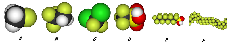 several space-filling (globular) molecular models