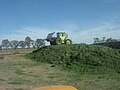 Compactage d'un ensilage en Australie (silo-taupinière), 2007.