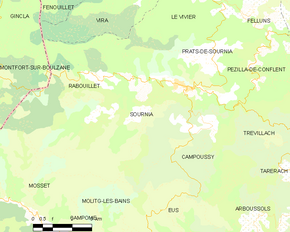 Poziția localității Sournia