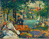 Un après-midi à l'île aux Cerises, Rouen, huile sur toile, 50 × 61,2 cm