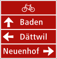 4.50.5 Signpost indicating directions for a particular type (here for bicycles)